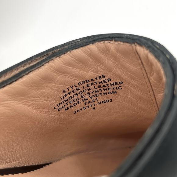 J.Crew Convertible leather clogs black Sz 5 preppy Boho festival Wood Sole Shoe - Picture 8 of 13